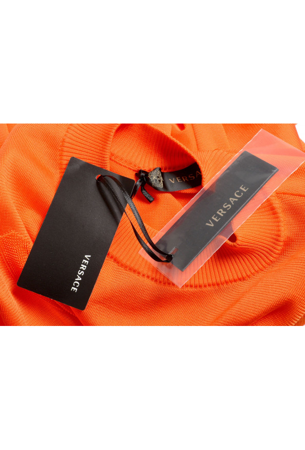 Versace Women's Bright Orange Silk Long Sleeve Sweater: Picture 6