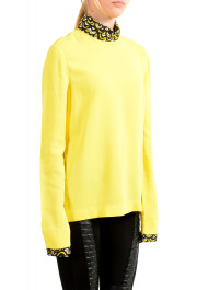 Just Cavalli Women's Bright Yellow Long Sleeve Blouse Top: Picture 2