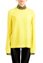 Just Cavalli Women's Bright Yellow Long Sleeve Blouse Top