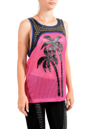 Dsquared2 Women's Leather Metal Studs Decorated See through Tank Top : Picture 2