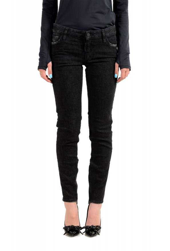 Dsquared2 Women's "Medium Waist Skinny Jean" Black Jeans