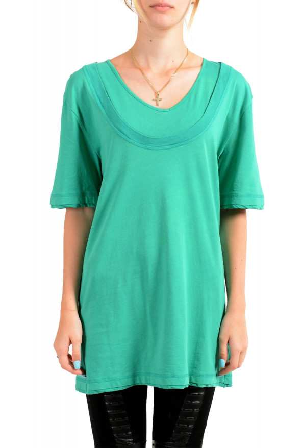 Just Cavalli Women's Emerald Green Crewneck T-Shirt