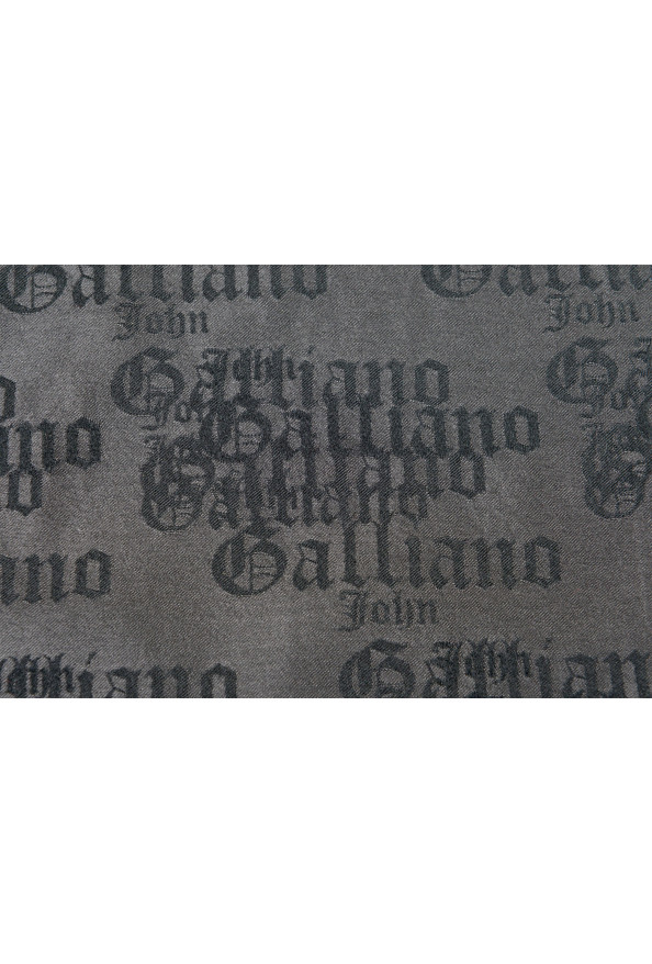 John Galliano Men's 100% Silk Logo Print Pocket Square: Picture 2