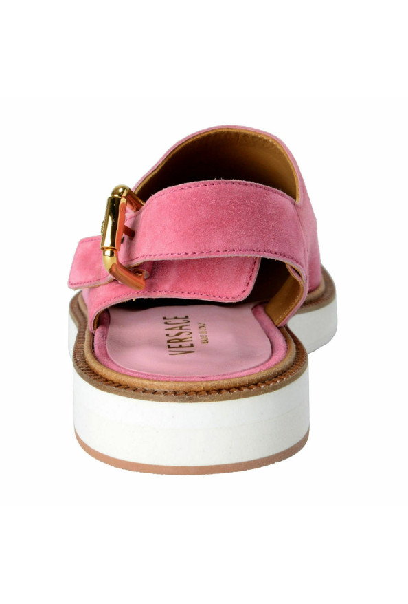 Versace Men's Pink Suede Leather Slingback Sandals Shoes: Picture 3