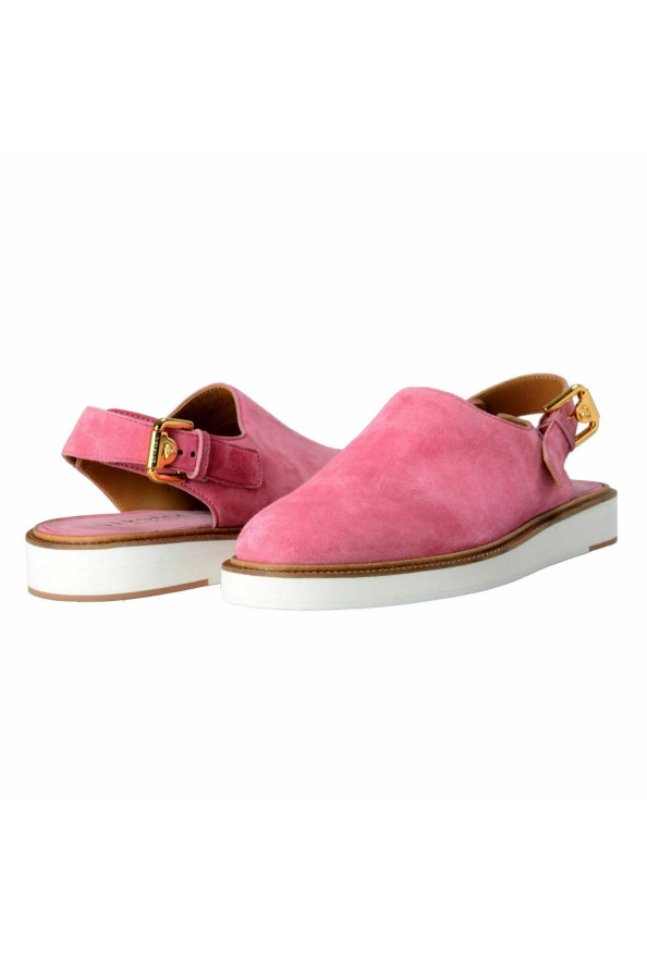 Versace Men's Pink Suede Leather Slingback Sandals Shoes: Picture 8