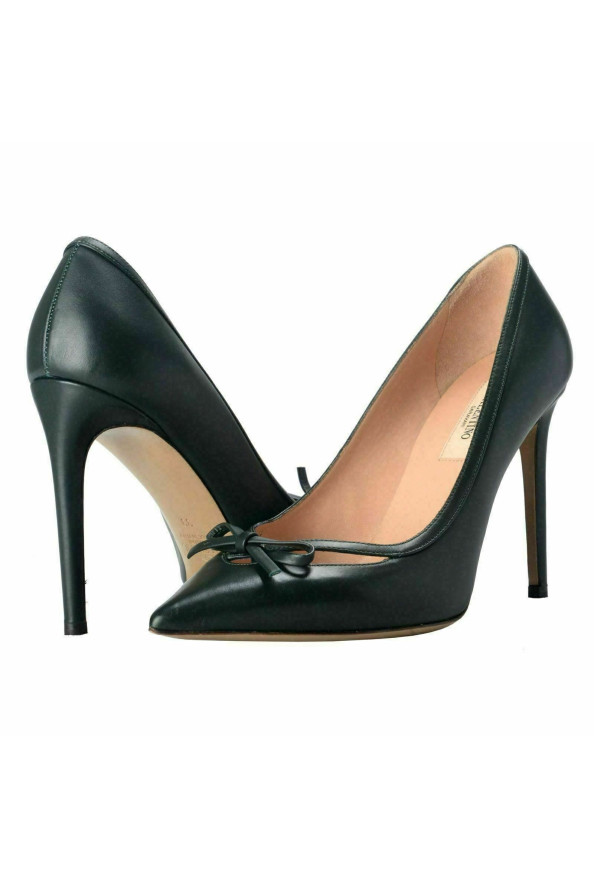 Valentino Garavani Women's Leather Dark Green High Heels Pumps Shoes: Picture 7