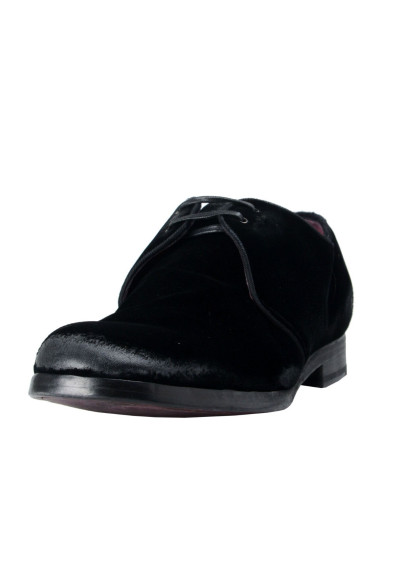 Dolce & Gabbana Men's Black Velour Leather Oxfords Dress Shoes