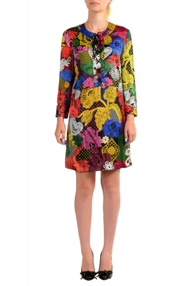 Just Cavalli Women's Multi-Color 100% Silk Floral Print Shift Dress 