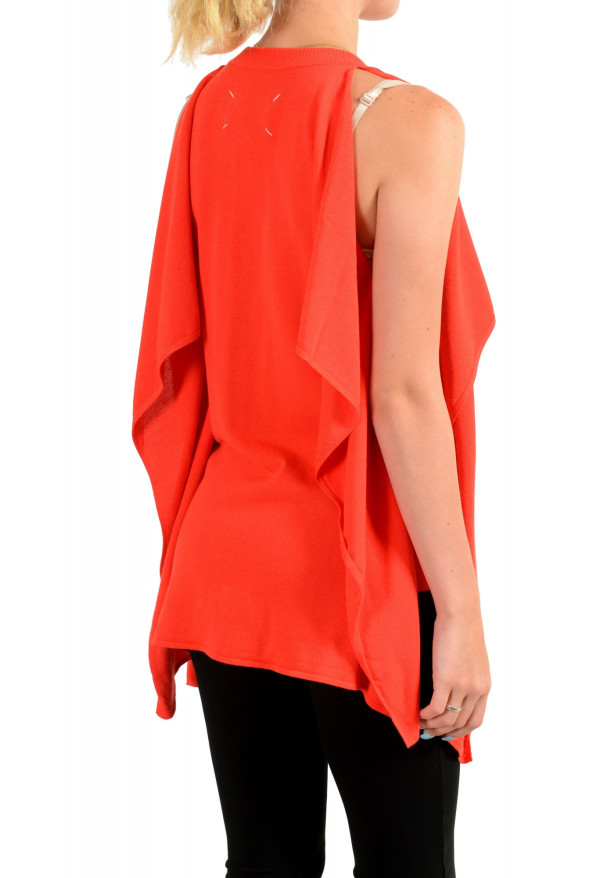 Maison Margiela Women's Red Asymmetrical Knitted Top: Picture 3