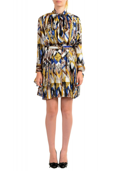 Just Cavalli Women's Multi-Color Pleated Belted Dress 