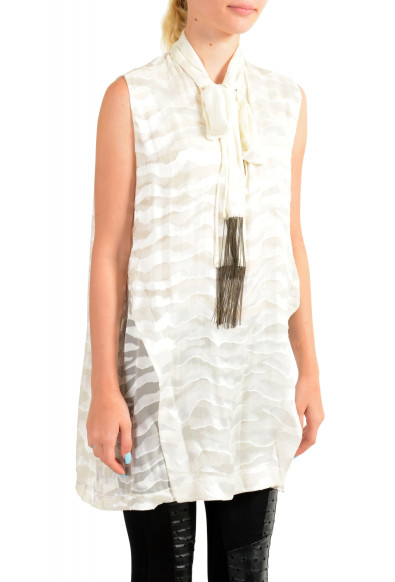 Just Cavalli Women's Ivory Silk Sleeveless Blouse Top : Picture 2