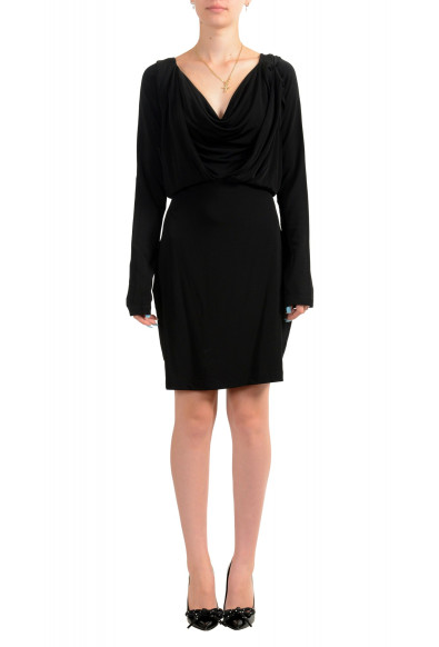 Just Cavalli Women's Black Long Sleeve Fit & Flare Dress
