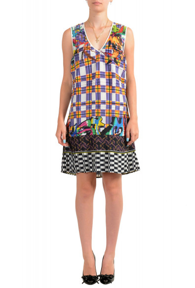 Just Cavalli Women's Multi-Color Pleated Sleeveless Sundress Dress 