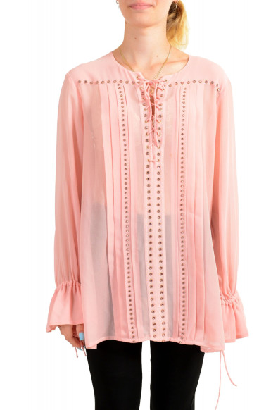 Just Cavalli Women's Pink See Through Blouse Top 