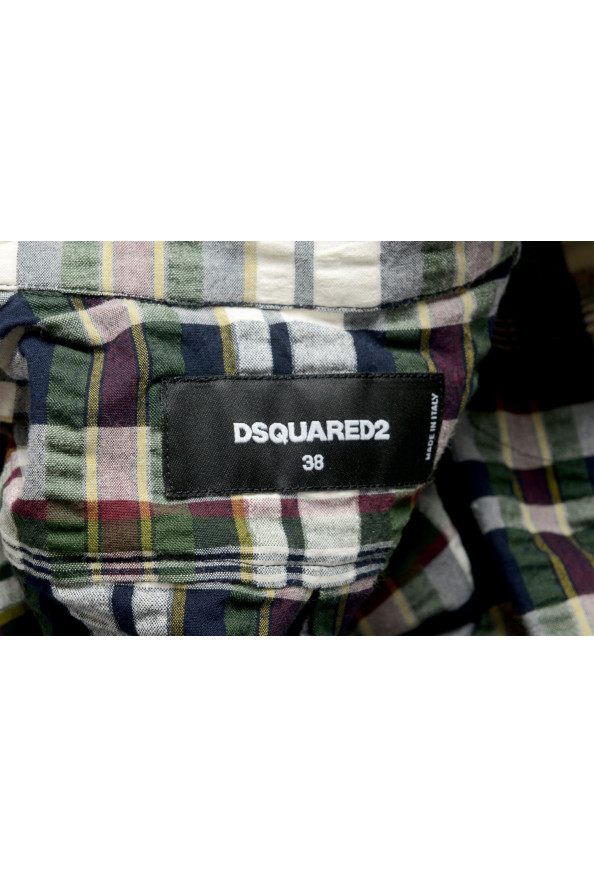 Dsquared2 Women's Plaid Multi-Color 3/4 Sleeve Button Down Shirt Top: Picture 5