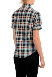 Dsquared2 Women's Plaid Multi-Color Short Sleeve Button Down Shirt: Picture 3