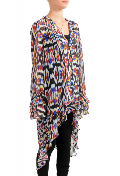 Just Cavalli Women's Multi-Color See Through Blouse Tunic Top: Picture 2
