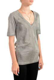 Dsquared2 Women's Distressed Look Sparkle V-Neck T-Shirt Top: Picture 2