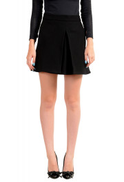 Dsquared2 Women's Black Wool Pleated Mini A-Line Skirt