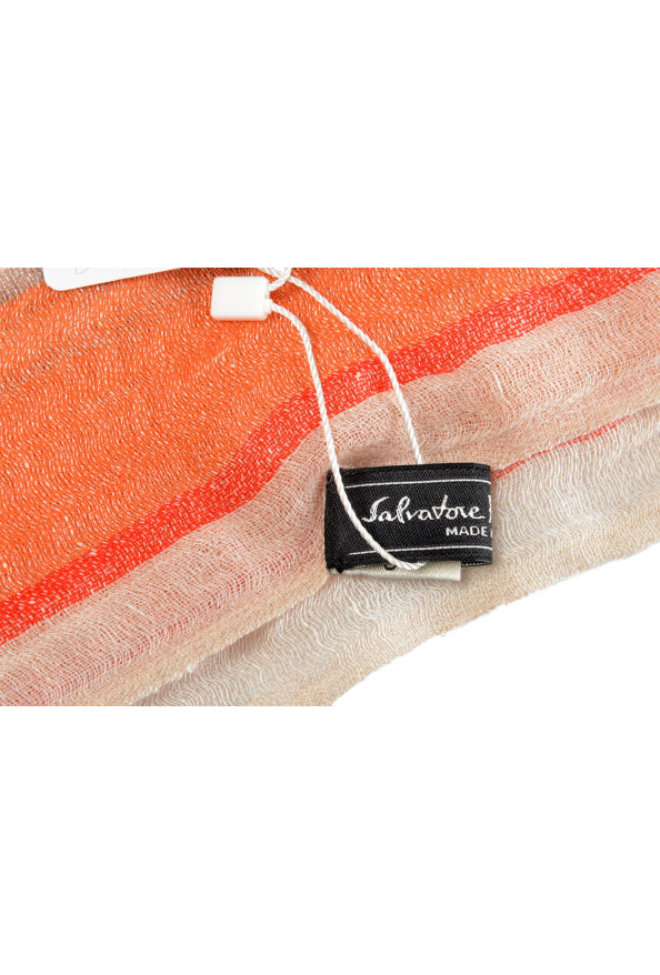 Salvatore Ferragamo Multi-Color Linen Cashmere Striped Shawl Scarf: Picture 3