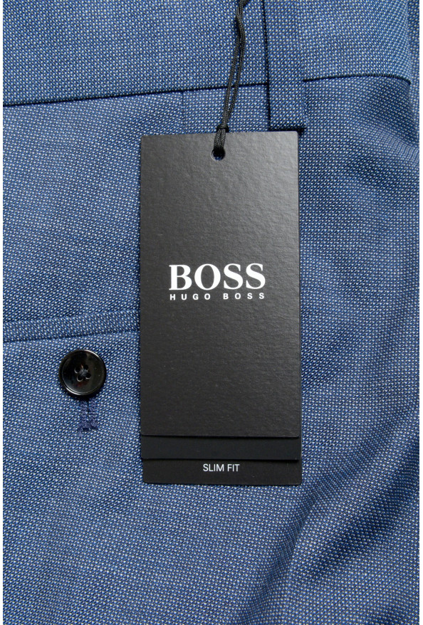 Hugo Boss Men's "Genius5" Slim Fit Blue 100% Wool Flat Front Pants: Picture 4
