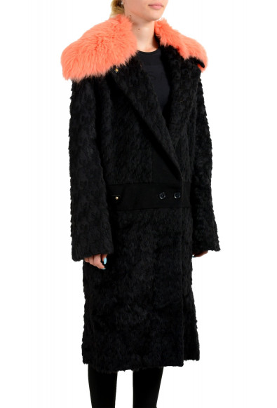 Just Cavalli Women's Wool Alpaca Rabithair Trimmed Collar Coat 