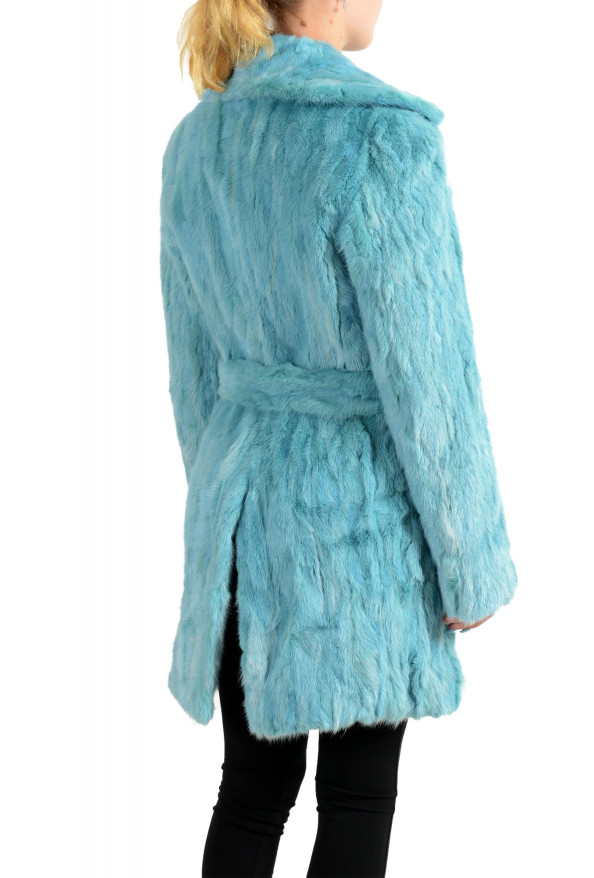 Just Cavalli Women's Blue Belted Mink Fur Coat : Picture 3