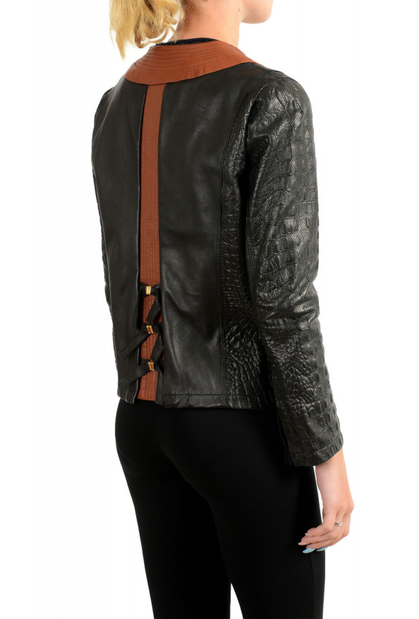 Just Cavalli Women's Perforated 100% Leather Bomber Jacket : Picture 3