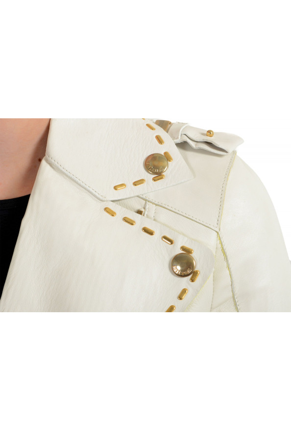 Just Cavalli Women's Ivory 100% Leather Zip Up Blazer Jacket : Picture 4