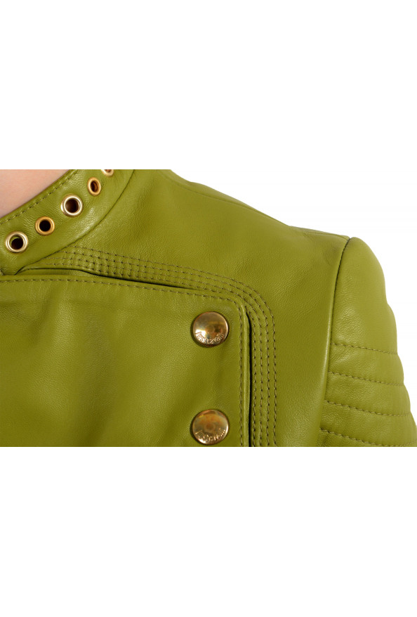 Just Cavalli Women's Olive Green 100% Leather Bomber Jacket : Picture 4