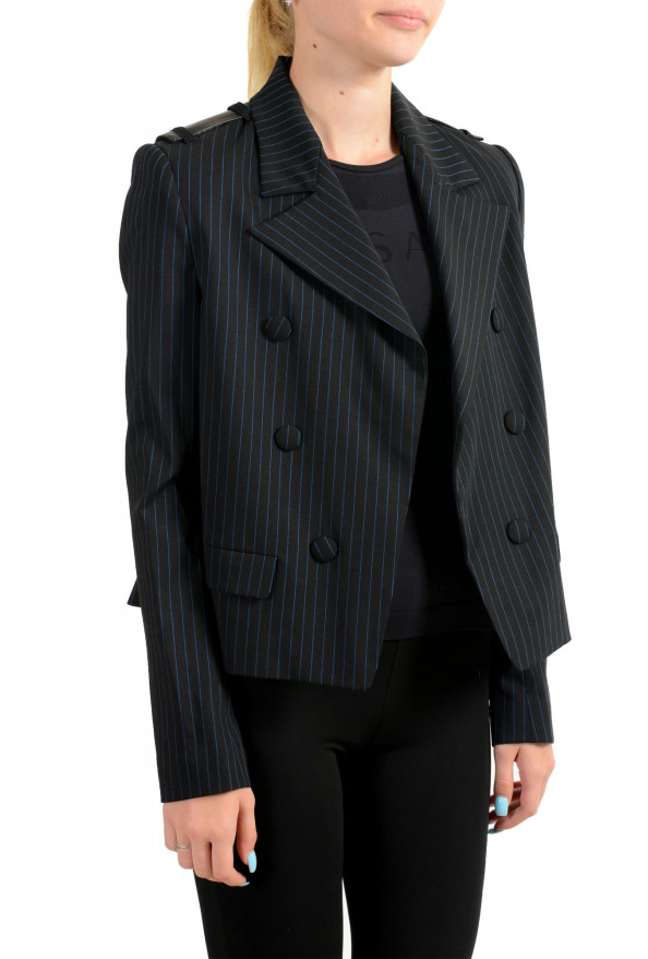 Just Cavalli Women's Black Wool Striped Buttonless Blazer Jacket : Picture 2