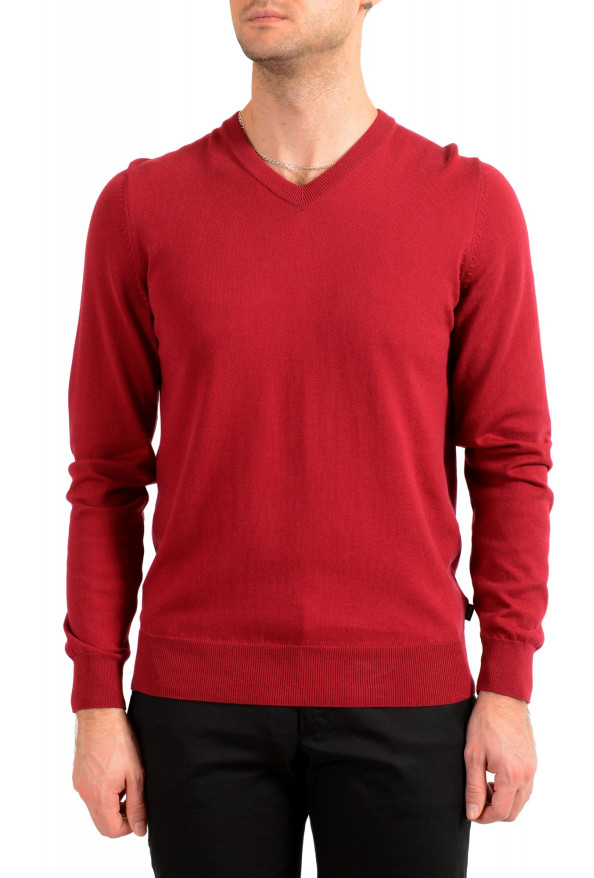 Hugo Boss "Pacello" Men's Red V-Neck Pullover Sweater