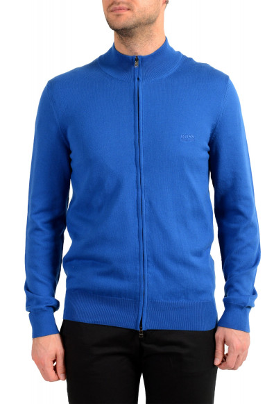 Hugo Boss "Palano-L" Men's Bright Blue Full Zip Cardigan Sweater