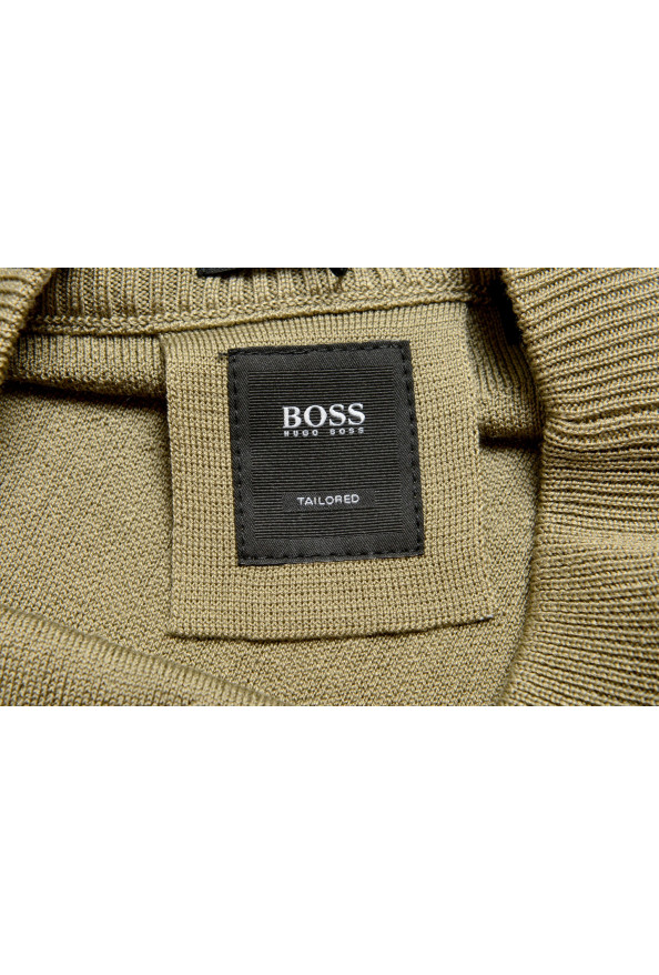 Hugo Boss "T-Piroli" Men's 100% Silk Olive Green Pullover Sweater: Picture 6