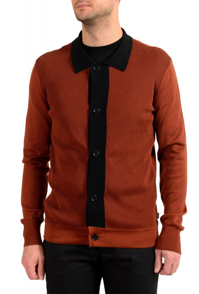 Hugo Boss "Pendolo" Men's Rust Brown Cardigan Pullover Sweater