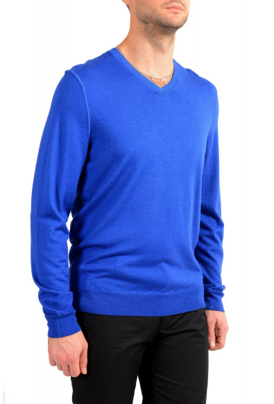 Hugo Boss "Nanto" Men's Blue Wool Silk V-Neck Pullover Sweater: Picture 2