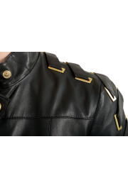 Just Cavalli Women's Black 100% Leather Full Zip Bomber Jacket : Picture 4