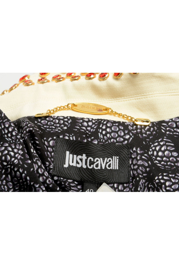 Just Cavalli Women's Ivory Beads Decorated Button Down Jacket : Picture 5
