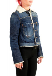 Dsquared2 Women's Denim & Leather Fur Full Zip Shearling Jacket : Picture 2