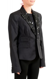 Dsquared2 Women's Wool Silk Black Beads Decorated One Button Blazer: Picture 2