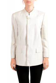 Maison Margiela Women's Beige 100% Silk Button Down Jacket