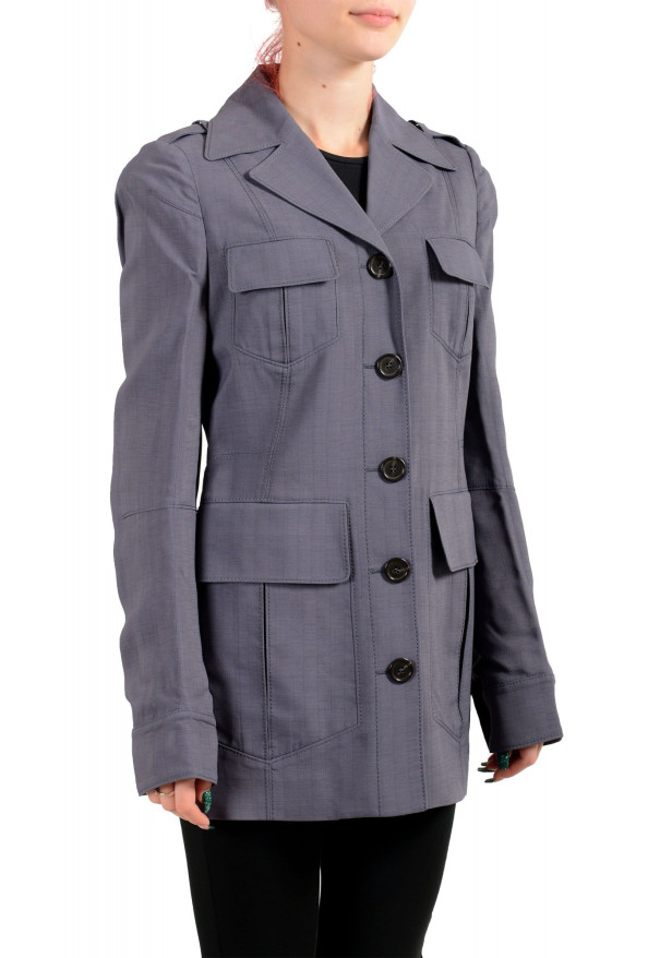 Maison Margiela Women's Dark Gray Button Down Trench Coat: Picture 2