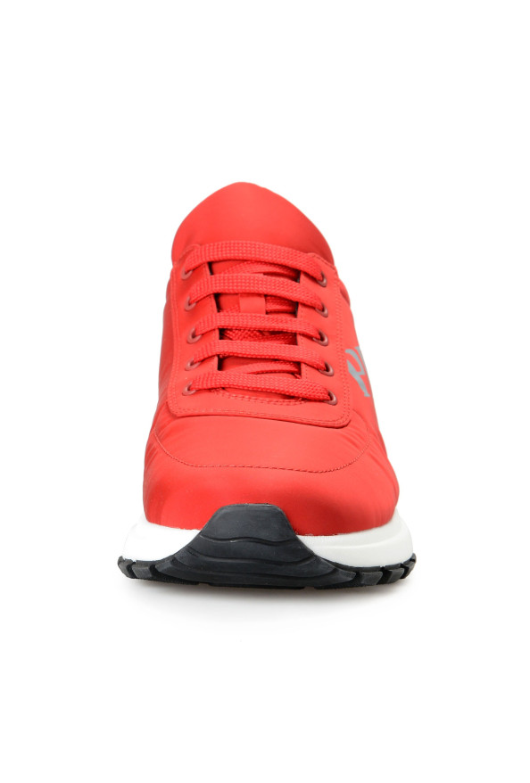 Prada Men's Red Logo Print Canvas Fashion Sneakers Shoes: Picture 5