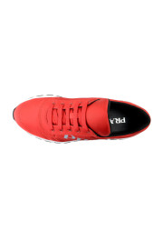 Prada Men's Red Logo Print Canvas Fashion Sneakers Shoes: Picture 7
