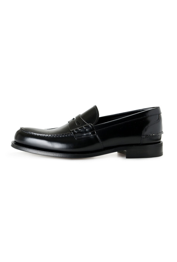 Prada Men's Black Polished Leather Loafers Slip On Shoes: Picture 2