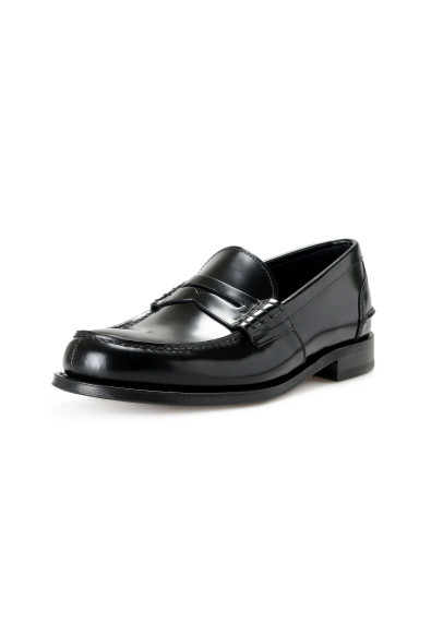 Prada Men's Black Polished Leather Loafers Slip On Shoes