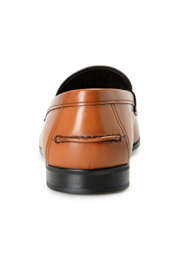 Prada Men's Brown Polished Leather Loafers Slip On Shoes: Picture 3