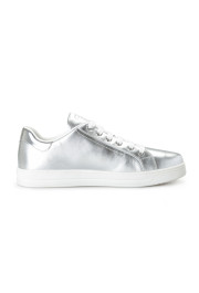 Prada Women's 1E535L Silver Textured Leather Fashion Sneakers Shoes: Picture 4