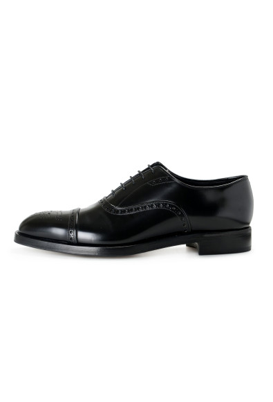 Prada Men's Black Polished Leather Oxfords Dress Shoes: Picture 2
