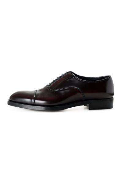 Prada Men's 2EA130 Burgundy Polished Leather Oxfords Dress Shoes: Picture 2